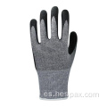 Guantes de la industria de vidrio anti -cortes de Hespax Sandy Nitrile